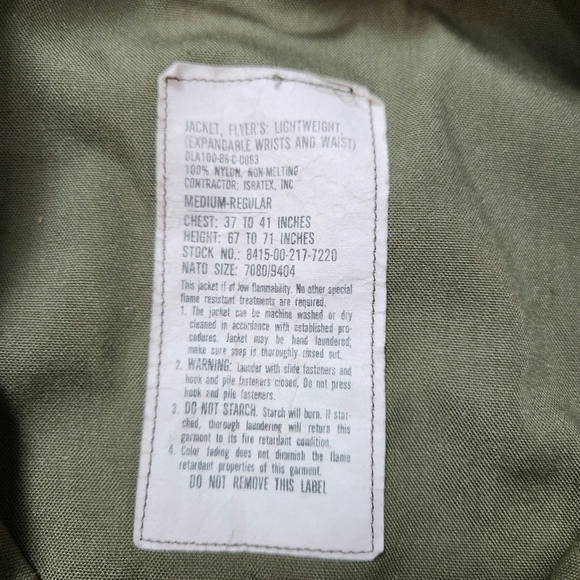 VINTAGE USA Lightweight Flyers Flight Jacket SZ M R (Expandable Wrist & Waist) - Picture 3 of 8